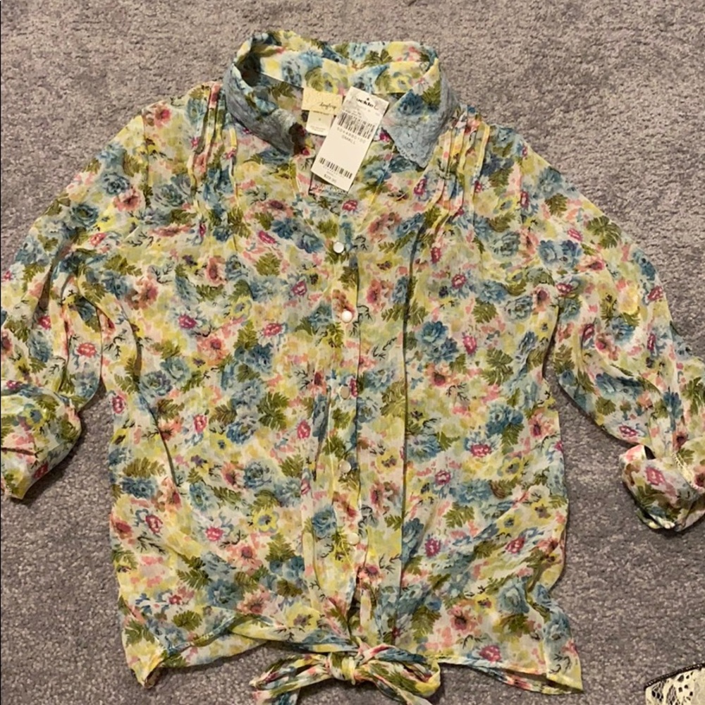 Buckle Daytrip Tie Front Sheer Floral Top